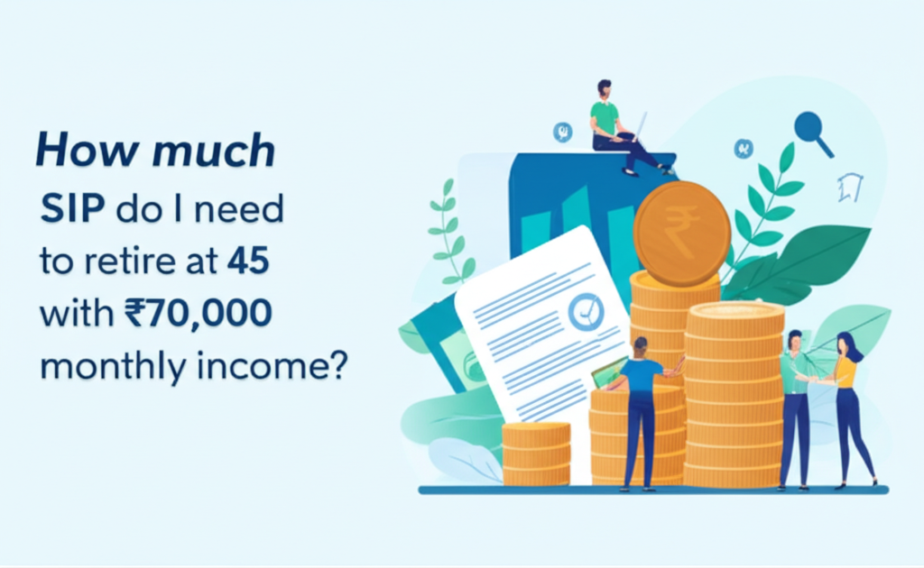 How much SIP do I need to retire at 45 with ₹70,000 monthly income?