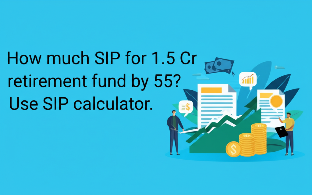 How much SIP for 1.5 Cr retirement fund by 55? Use SIP calculator.