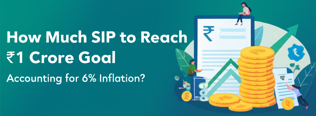 How Much SIP to Reach ₹1 Crore Goal Accounting for 6% Inflation?