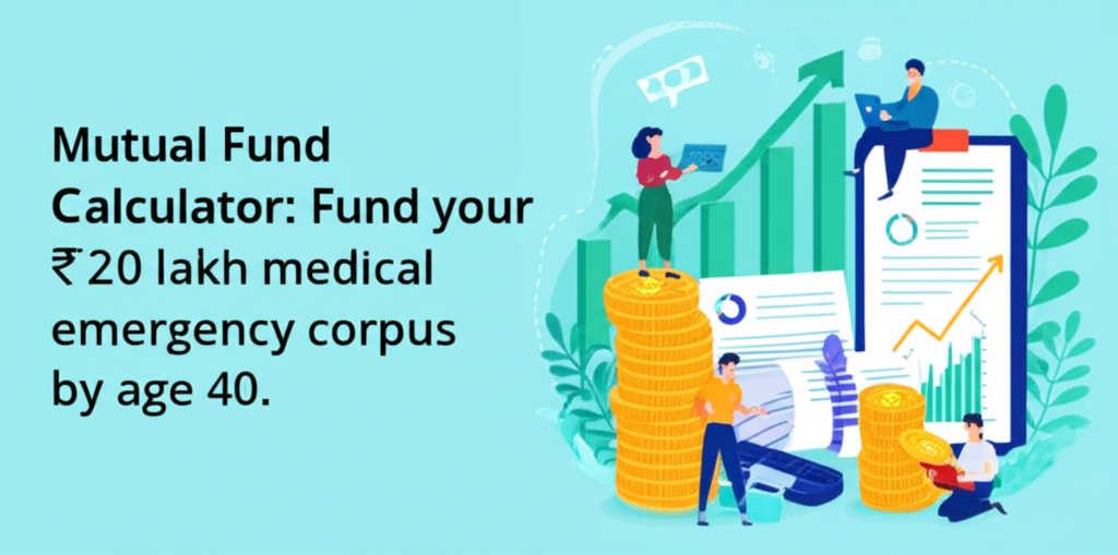 Mutual Fund Calculator: Fund your ₹20 lakh medical emergency corpus by age 40.